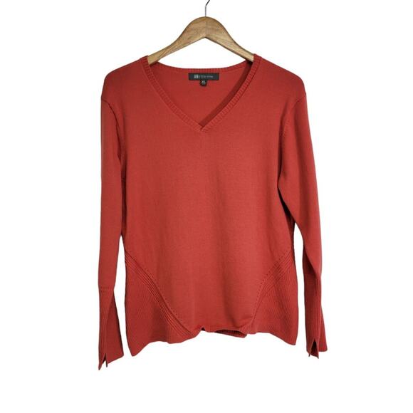 Title Nine Orange V Neck Sweater Size XL - Picture 1 of 7